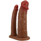 PRETTY LOVE - Yairon Double Penis Sleeve With 4 Cm Extension Mulatto