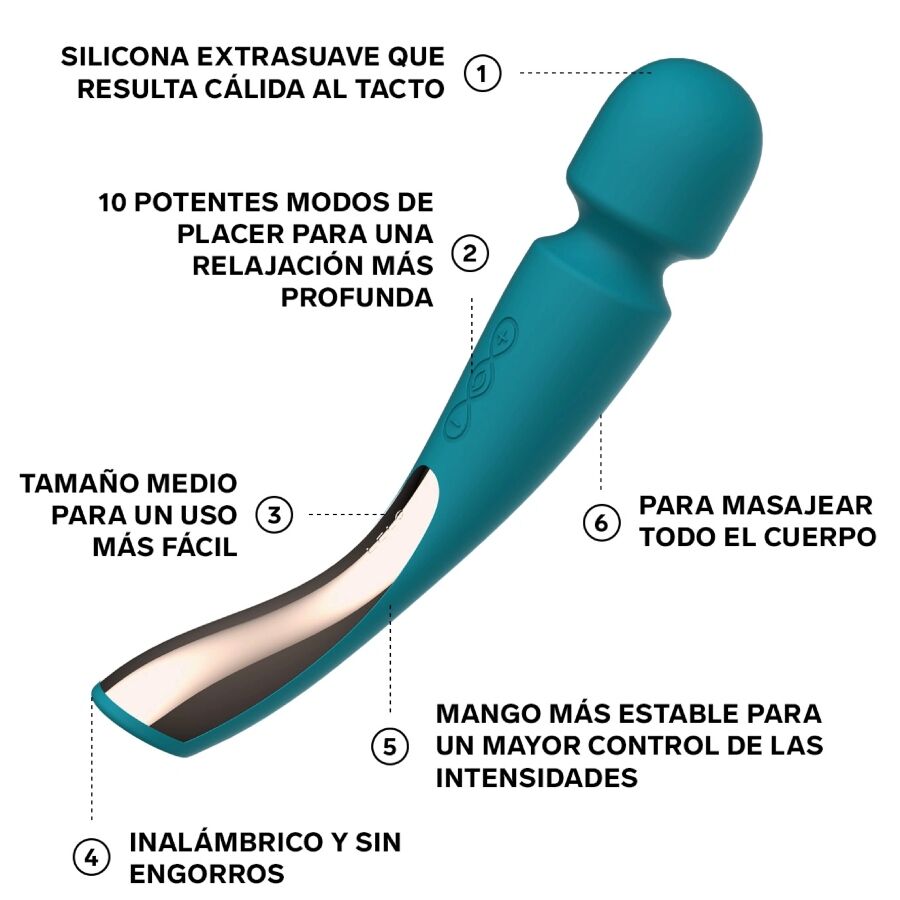 LELO - Smart Medium Wand 2 Massager Aqua Groen