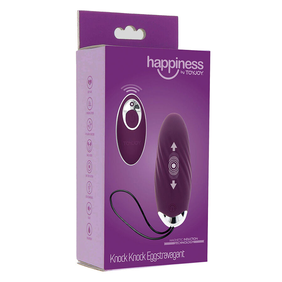 TOYJOY - Happiness Knock Knock Eggstavagant Vibrator With Remote Control Purple