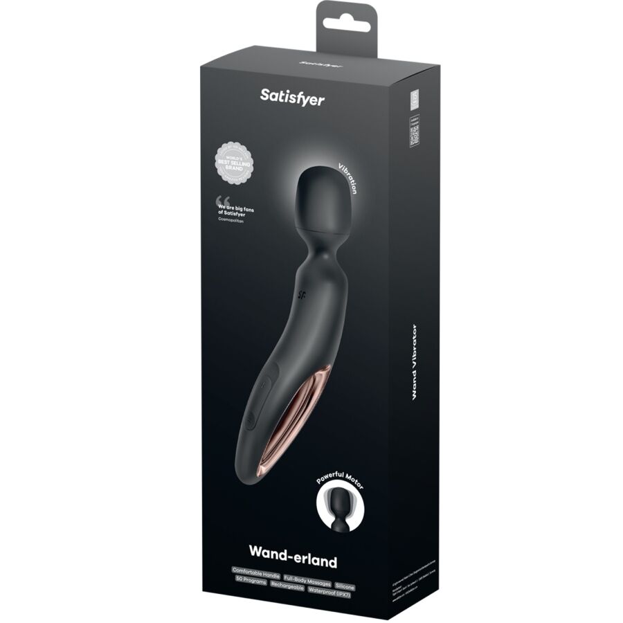 SATISFYER - Wand Erland Vibrating Massager Black