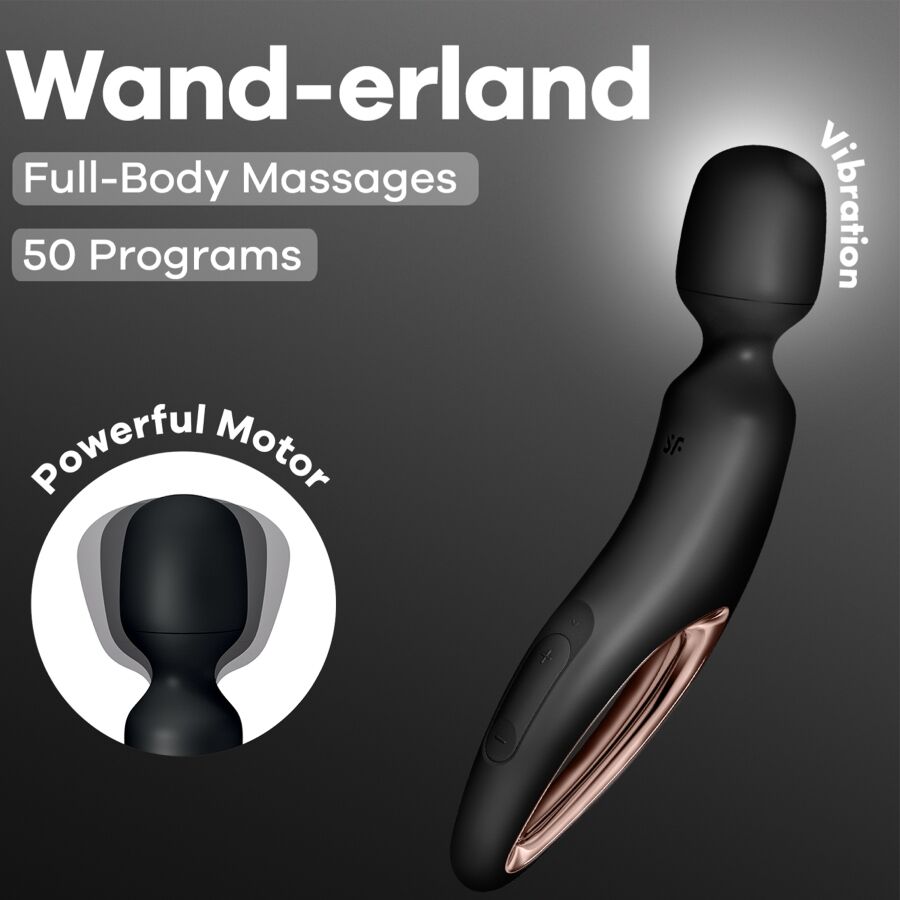 SATISFYER - Wand Erland Vibrating Massager Black