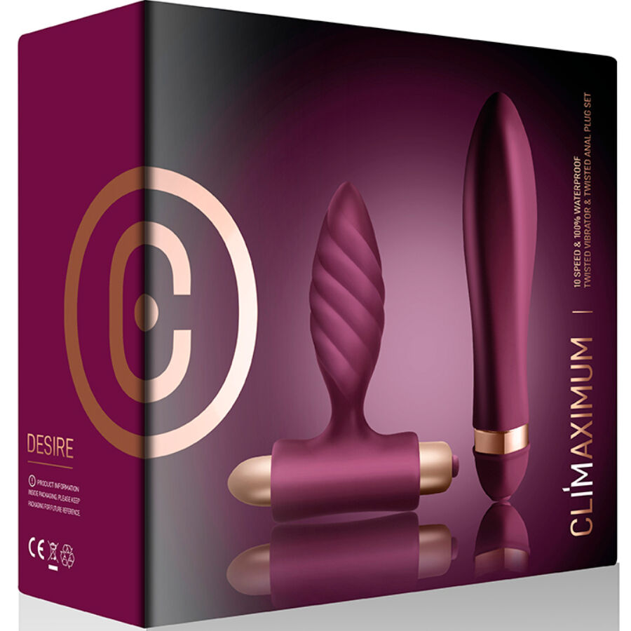 Climaximum - Desire Kit Twisted Vibrator + Anal Plug