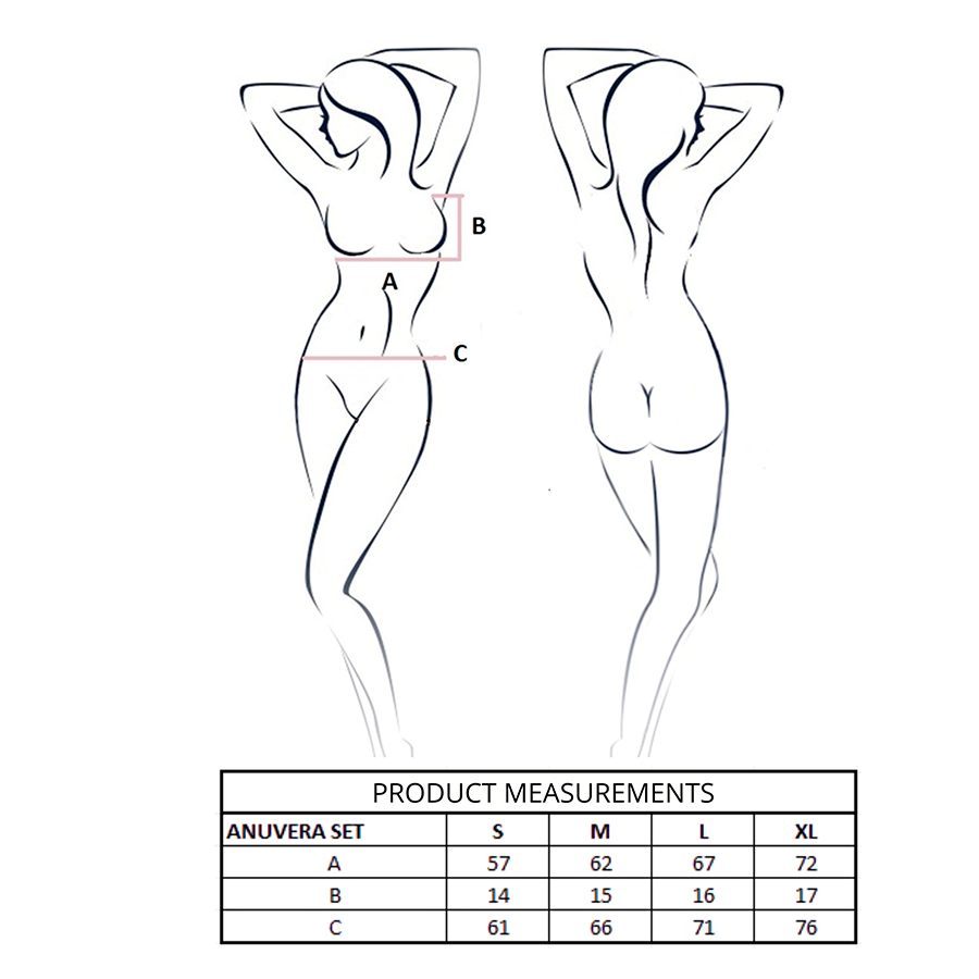PASSION - Anuvera Bra + Thong Set Zwart S/M