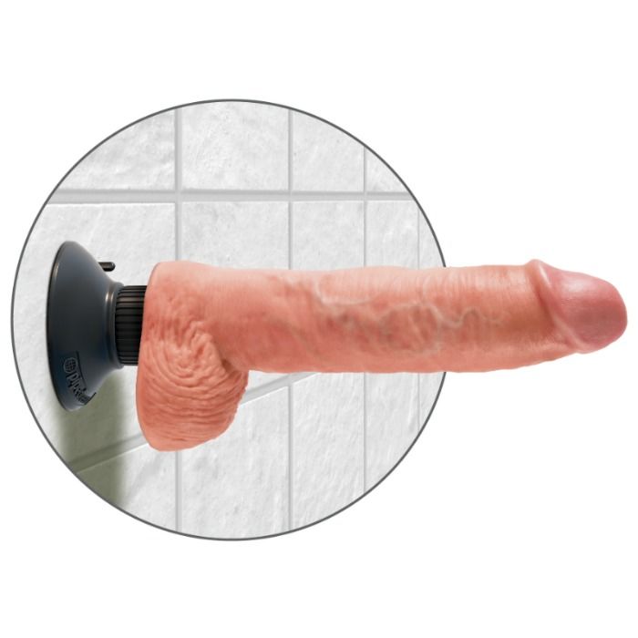 King Cock - 25.5 cm Vibrating Cock with Balls Flesh