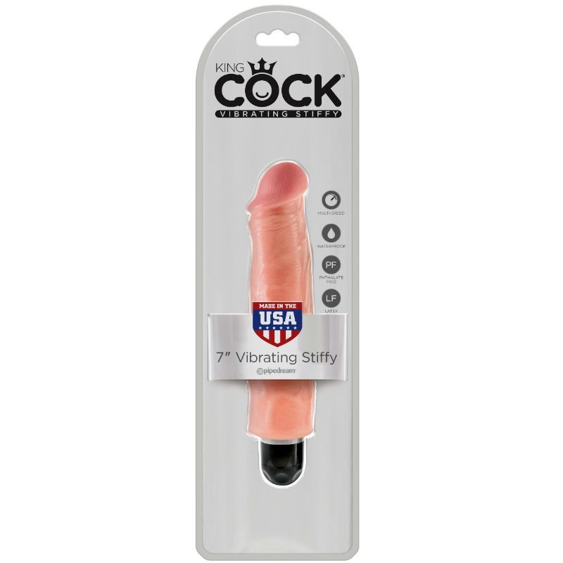 King Cock - Realistische Vibrator Stijf 17,8 cm Natuurlijk