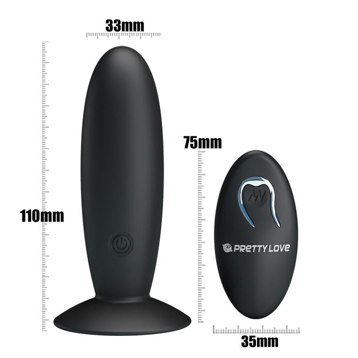 PRETTY LOVE - Rechargeable Anal Plug With Vibration And Control
