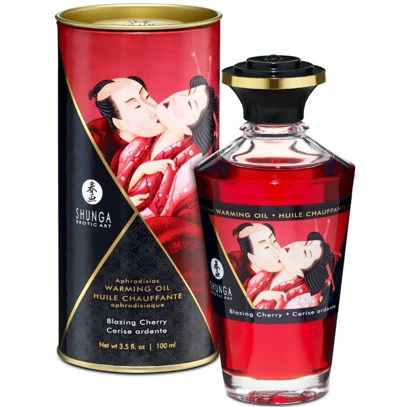 SHUNGA - Heat Effect Massage Oil Intense Cherry Flavor 100 Ml