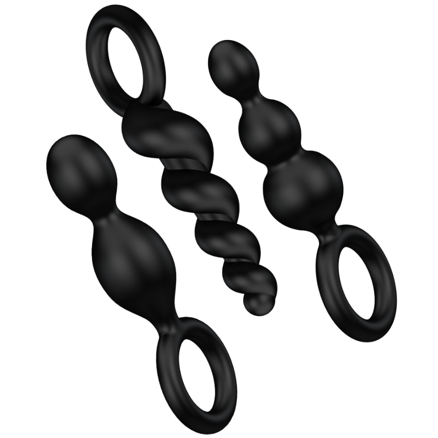 SATISFYER - Anal Plugs Set 3 Pcs Zwart