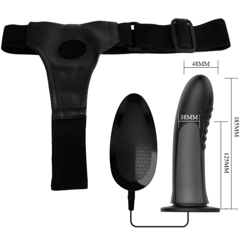 PRETTY LOVE - Myron Strap On With Vibration And Hollow Dildo
