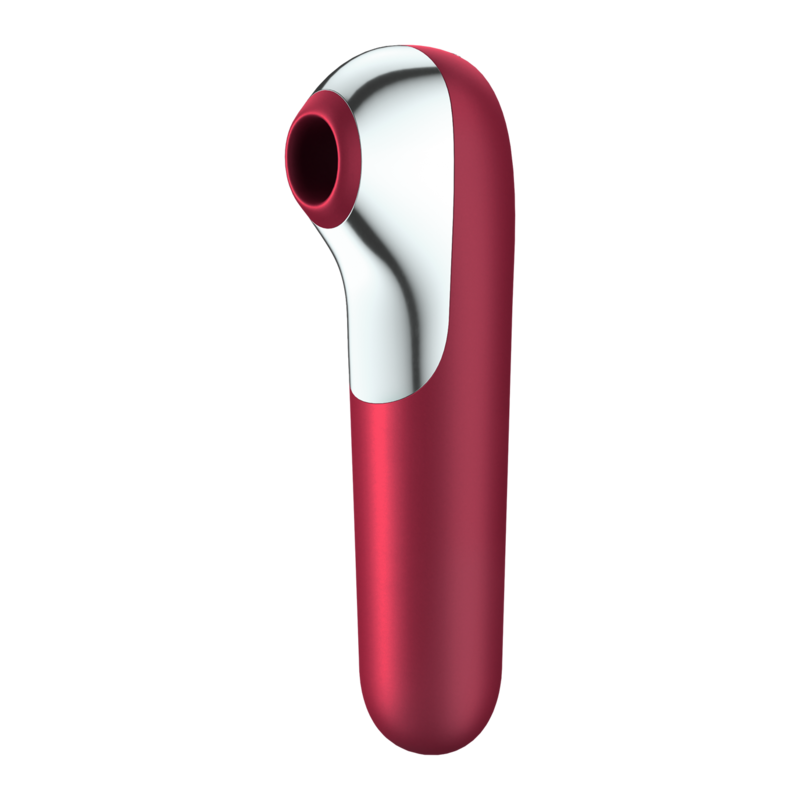 SATISFYER - Dual Love Vibrator And Suctioner With Pulsed Air Red