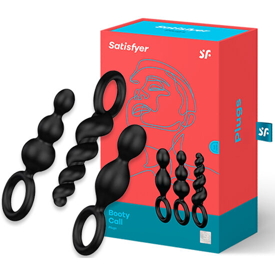 SATISFYER - Anal Plugs Set 3 Pcs Zwart